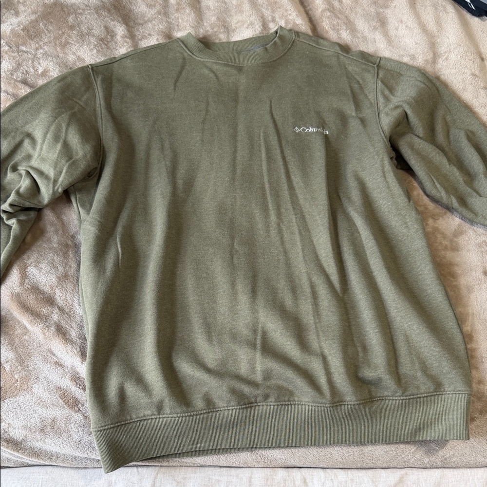 Columbia Men's Olive Crewneck Sweatshirt - Small Logo